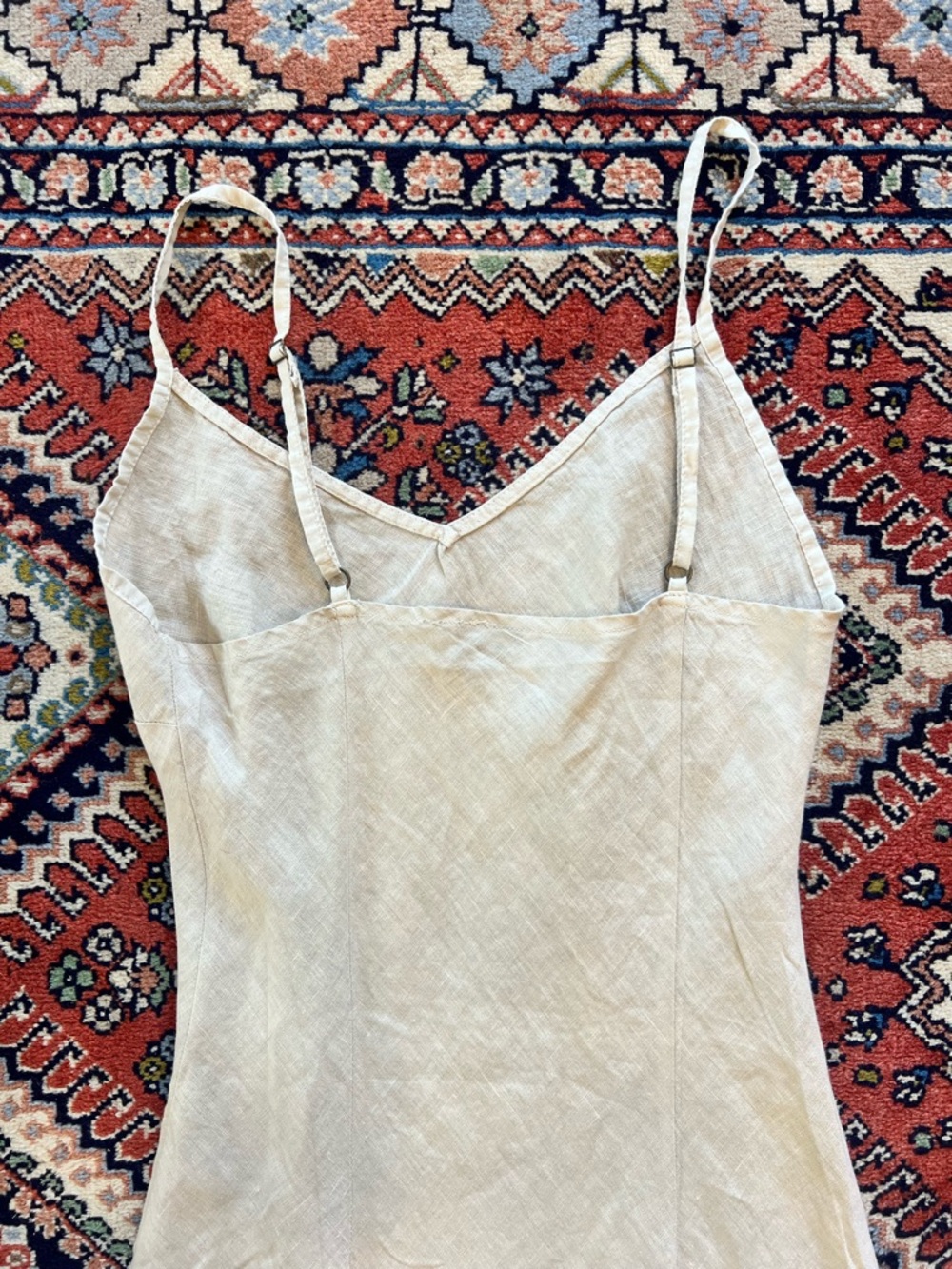100% Linen Natural Slip Dress - Picture 3 of 6